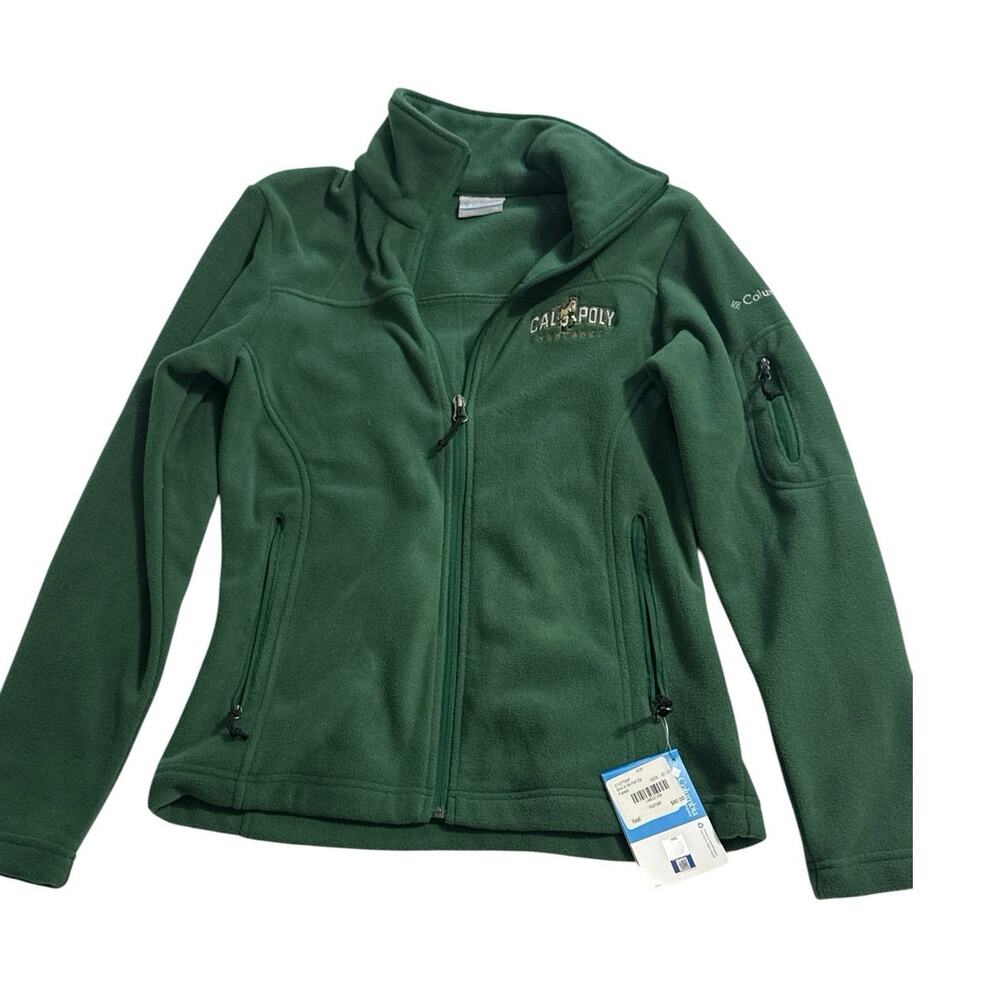 NWT Columbia Green Cal Poly Women’s Full Zip Fleece Jacket -  XS